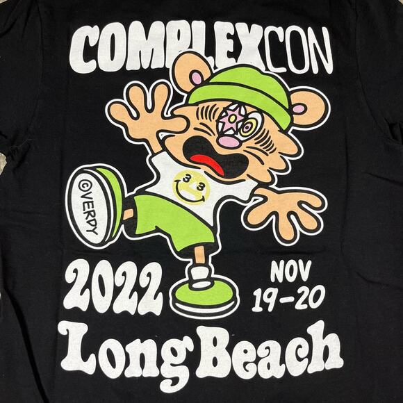 ComplexCon x Verdy Long Beach Black Tee T Shirt Men’s Sz XS NEW - Picture 2 of 5